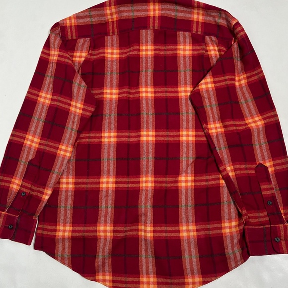 Burberry London Men's Check Button Down Shirt Red Made In U.S.A. Size M - Picture 9 of 12